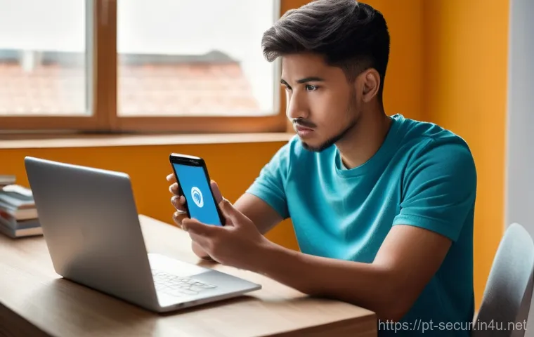 정보보안학 보안 시스템 점검 - **Prompt 1: Vigilant Against Digital Scams**
A young adult, approximately 20-25 years old, with ...