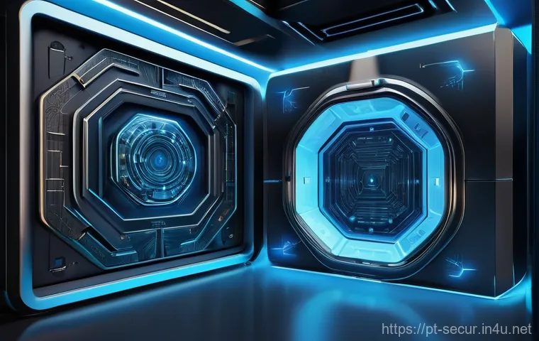 정보보안학 보안 도구 사용법 - **Digital Guardian Protecting a User's Device:**
    "A vibrant, high-definition image of a person (...
