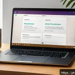 Home 21 정보보안학 보안 가이드라인 - A detailed, modern home office setup featuring a Portuguese-speaking user securely managing password...